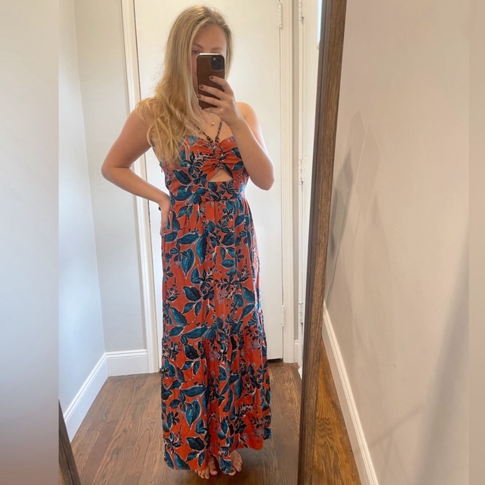 NEW Jason Wu Spaghetti Straps with Beads Floral Midi/Maxi Dress - size M